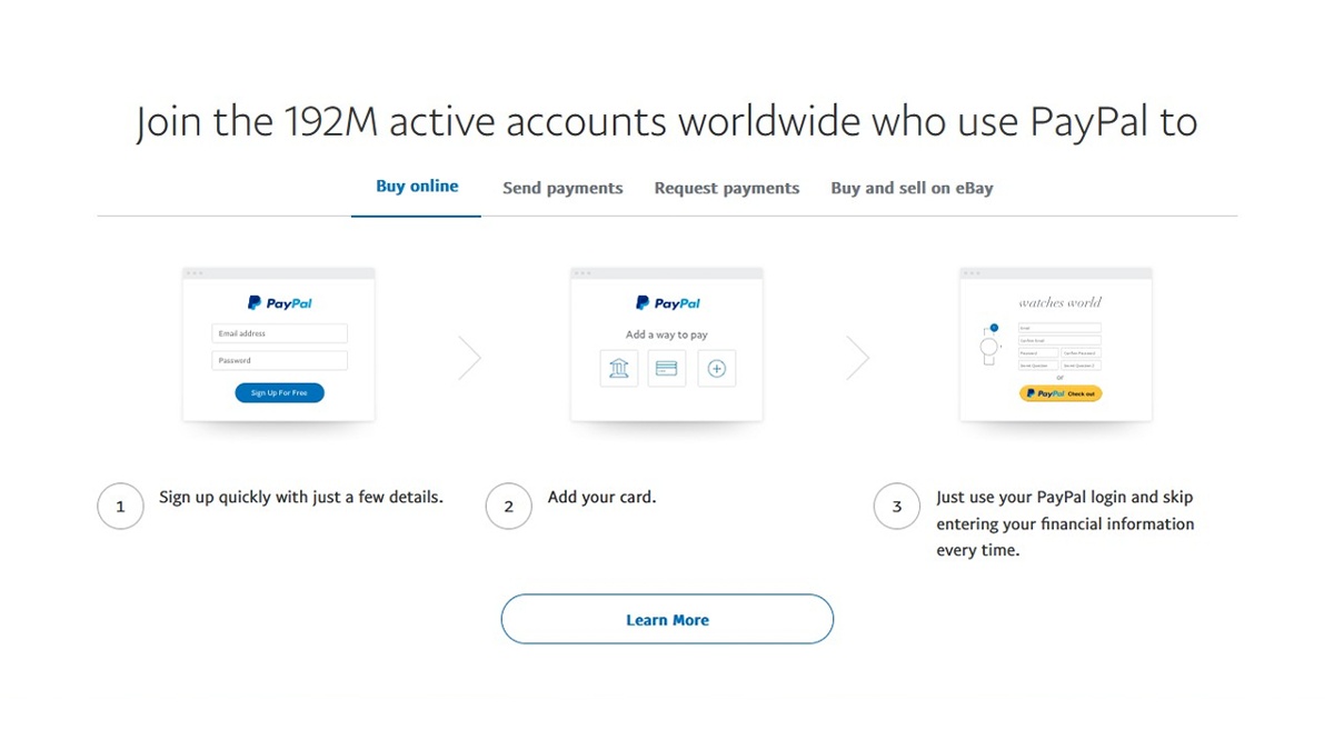 PayPal account setup